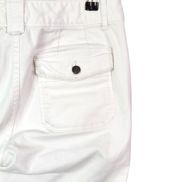 Eddie Bauer White Spring Summer Wide Flair Leg Heavy Denim Feel Jeans 8 - Picture 11 of 15